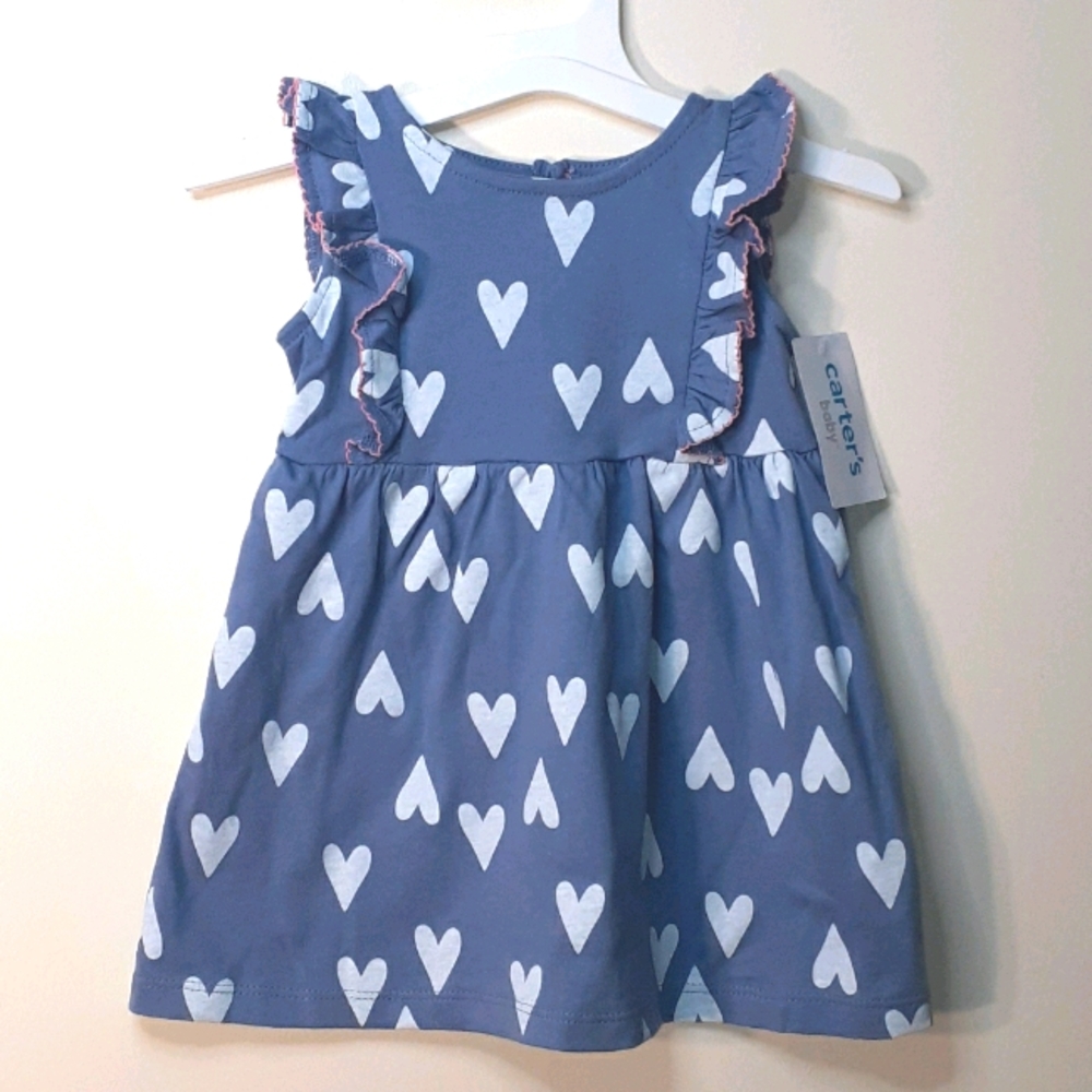 Carters Hearts Dress. 6mos & 9 mos.